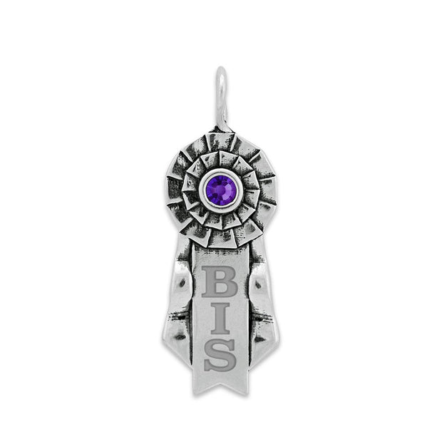 Personalized Celebrate Paws Ribbon Pendant In Sterling Silver
