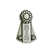Personalized White Bronze Ribbon Paws Tie Tack, Pin