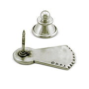 Personalized White Bronze Ribbon Paws Tie Tack, Pin