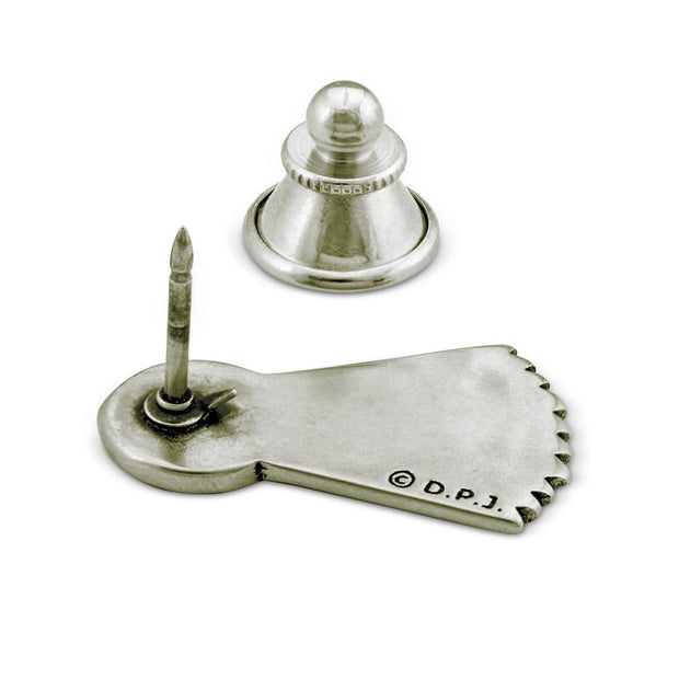 Personalized White Bronze Ribbon Paws Tie Tack, Pin