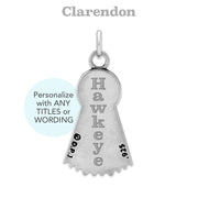 Personalized Ribbon Paws Pendant In Sterling Silver