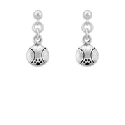 Paw Print Tennis Ball Earrings Earrings In Sterling Silver