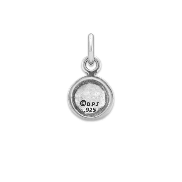 Paw Print Tennis Ball Necklace Pendant In Sterling Silver