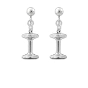 Dumbbell Earrings In Sterling Silver