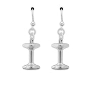 Dumbbell Earrings In Sterling Silver