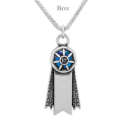 Personalized 1st Place Small Ribbon Necklace Pendant, Sterling Silver