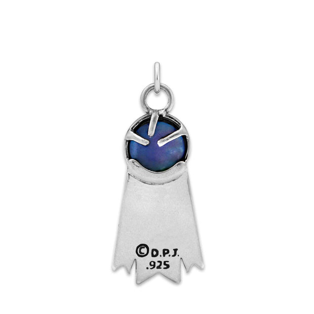 Personalized 1st Place Small Ribbon Necklace Pendant, Sterling Silver