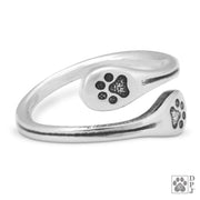 Sterling Silver Paw Toe Ring,  Wrapped Around My Finger
