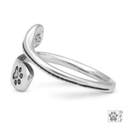 Sterling Silver Adjustable Paw Ring, Wrapped Around My Finger