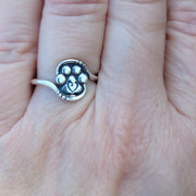 Sterling Silver Baby Paws Ring, Paw Ring for Dog Moms -- new