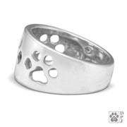 Sterling Silver Wide Band Paw Ring