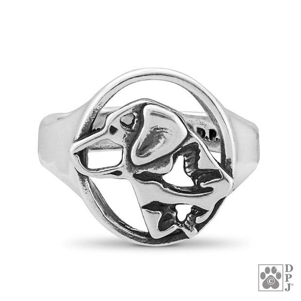 Sterling Silver Labrador Retriever Ring
