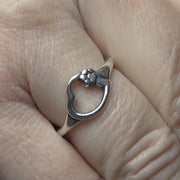 Paw & Heart Ring, Sterling Silver Paws On My Heart Ring