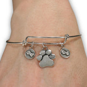 Heart and Paw Print Charm Bracelet, Sterling Silver Close To My Heart Bracelet