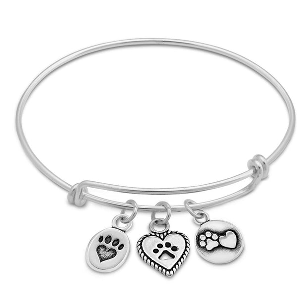 Paw Print Bracelet, Sterling Silver We Love Paws Charm Bracelet