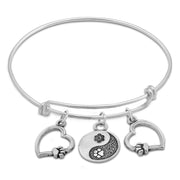 Heart and Paw Print Bracelet, Sterling Silver Paws On My Heart Charm Bracelet