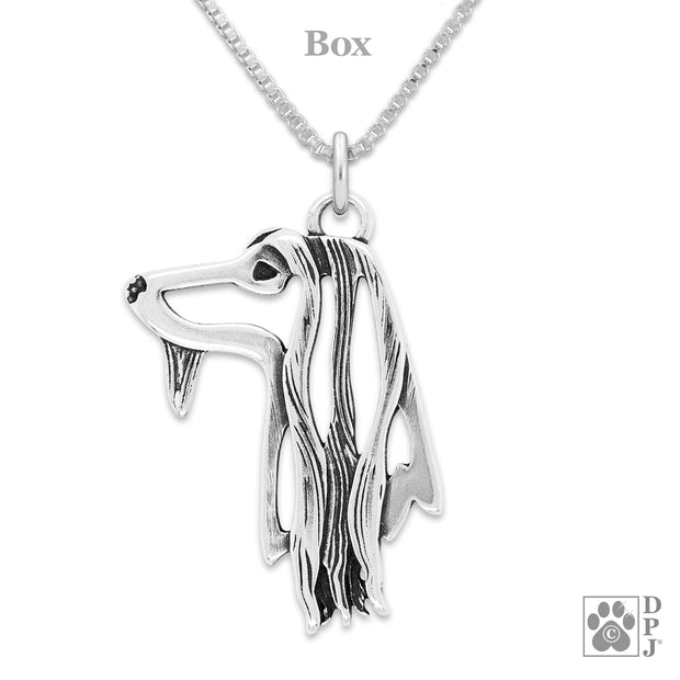 Afghan Hound Necklace in Sterling Silver