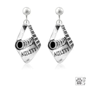 Agility earrings on clip-ons in sterling silver, Best agility gifts