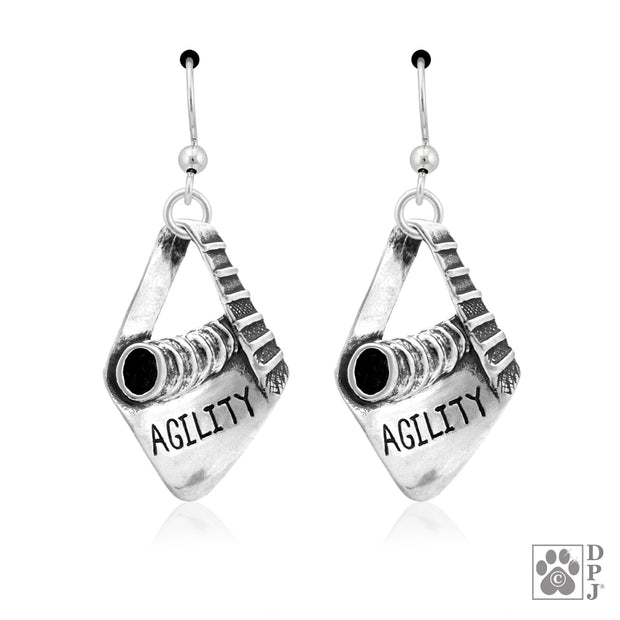 Agility earrings on french hooks in sterling silver, Best agility jewelry