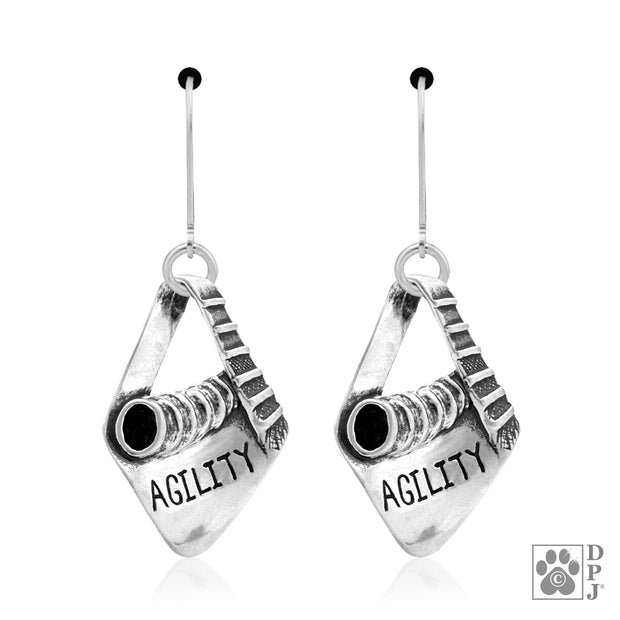Agility earrings on leverbacks in sterling silver, Agility jewelry