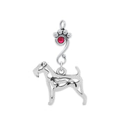 Airedale Terrier Pendant Body Design with Otter with Scarabaeus Crystal in Sterling Silver.