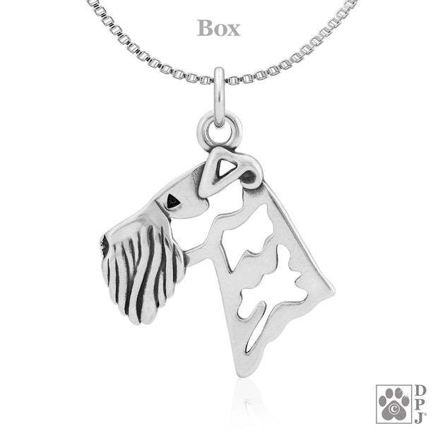 Airedale Terrier Pendant Necklace in Sterling Silver