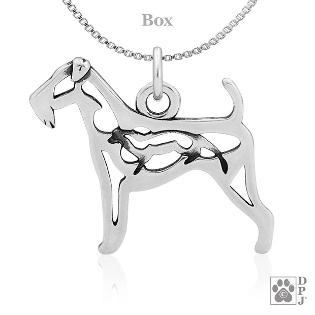 Airedale Terrier Necklace Jewelry in Sterling Silver