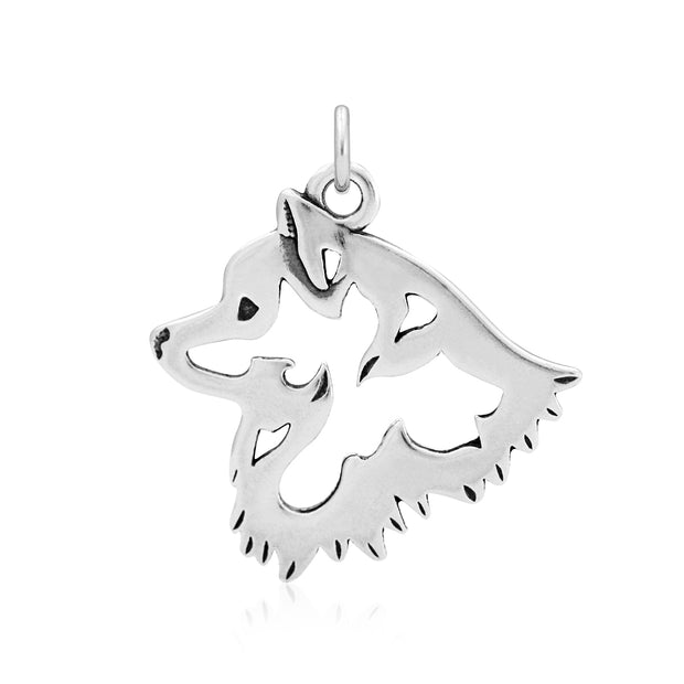 American Eskimo Pendant Head Design in Sterling Silver.