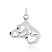 American Staffordshire Terrier Pendant Head Design in Sterling Silver.