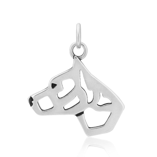 American Staffordshire Terrier Pendant Head Design in Sterling Silver.