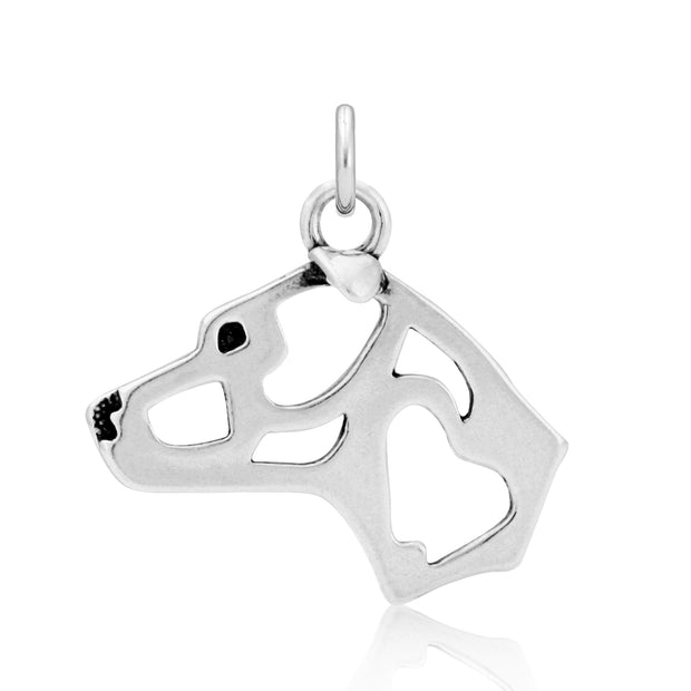American Staffordshire Terrier Pendant Head Design in Sterling Silver.