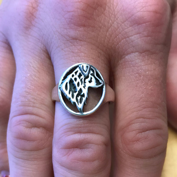 Sterling Silver Australian Shepherd Ring