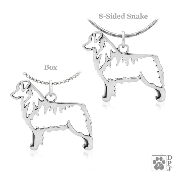 Sterling Silver Australian Shepherd Necklace Jewelry