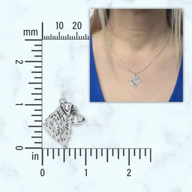 Australian Shepherd Necklace in Sterling Silver