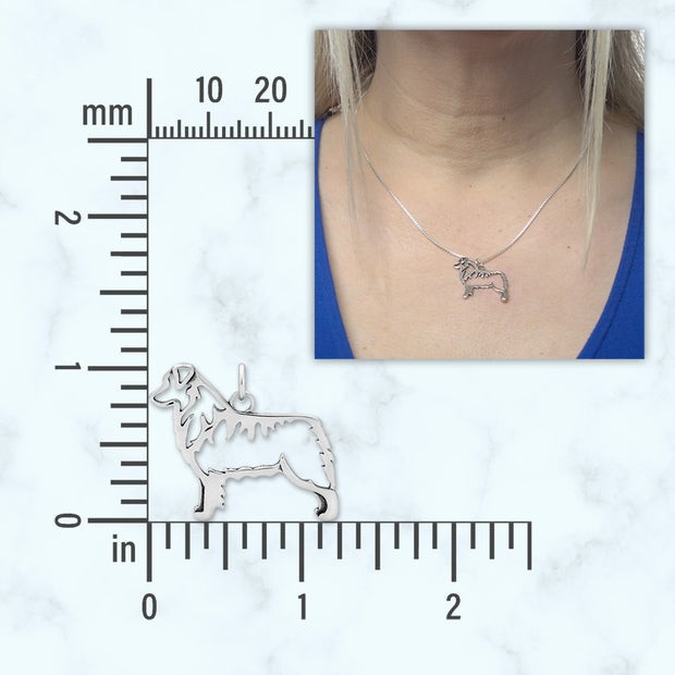 Sterling Silver Australian Shepherd Necklace Jewelry