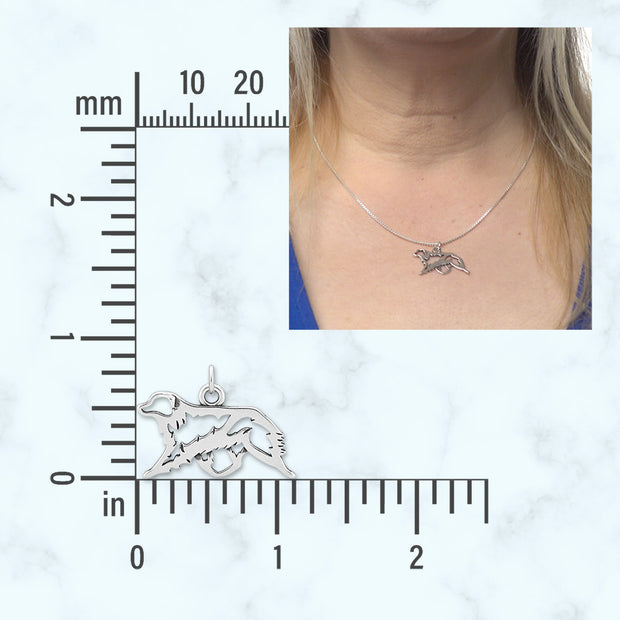 Sterling Silver Australian Shepherd Necklace Pendant