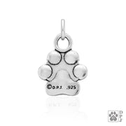 Necklace and bracelet paw and heart charm in sterling silver