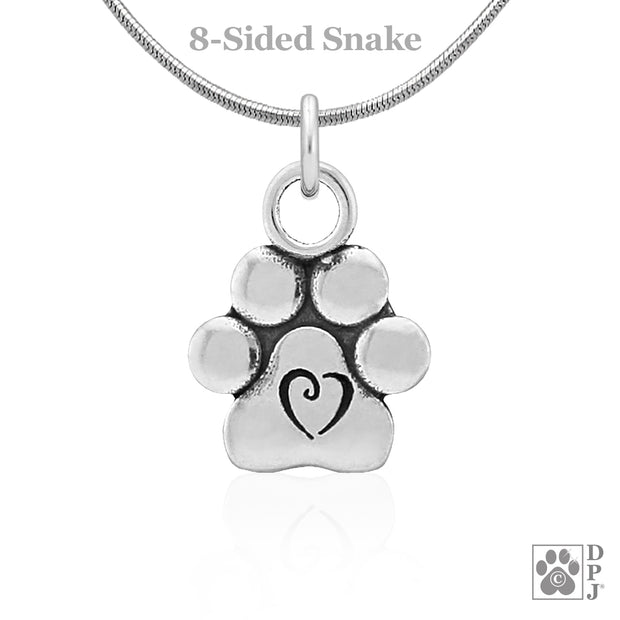 Tiny paw print and heart necklace jewelry, Top rated paw print jewelry