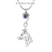Sterling Silver Basenji Crystal Necklace