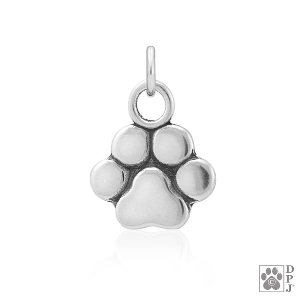 Paw print necklace pendant in sterling silver, Best dog lover’s gifts