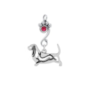 Basset Hound Pendant Body Design with Rabbit with Siam in Sterling Silver.