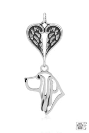 Basset Hound Angel Necklace, Personalized Sympathy Gifts