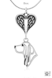 Basset Hound Angel Necklace, Personalized Sympathy Gifts