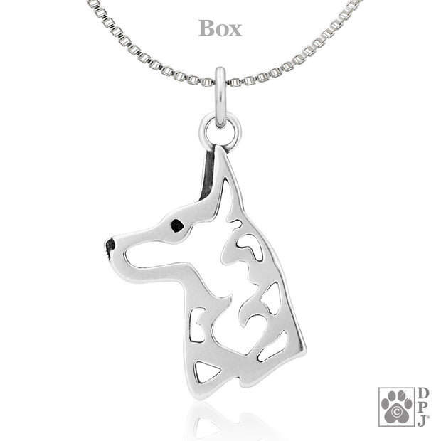 Belgian Malinois Pendant Necklace in Sterling Silver