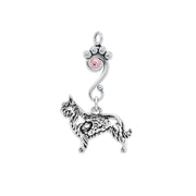 Berger Picard Pendant Head Design with Sheep with Light Amethyst Crystal in Sterling Silver.