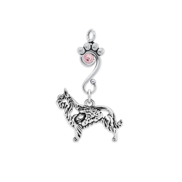 Berger Picard Pendant Head Design with Sheep with Light Amethyst Crystal in Sterling Silver.