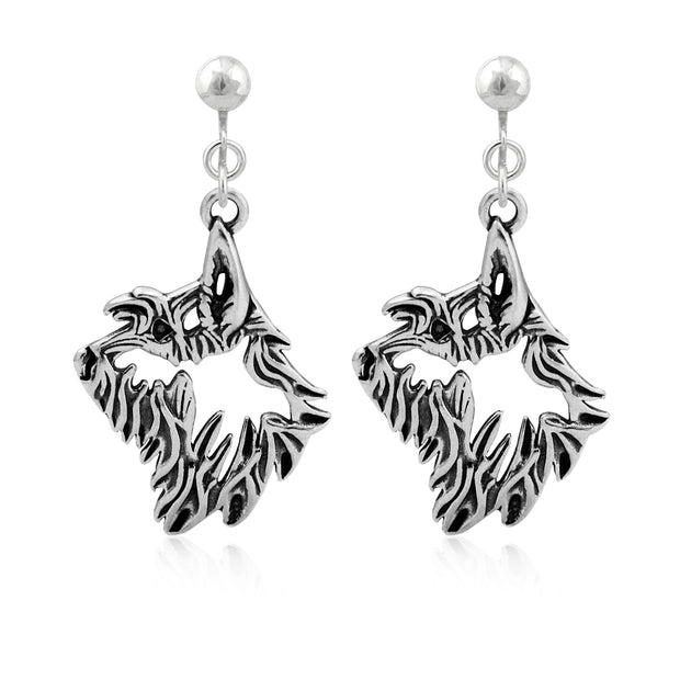 Berger Picard Clip-On Earrings Head Design in Sterling Silver.