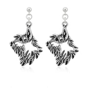 Berger Picard Earrings Head Design in Sterling Silver in Dangle Post.