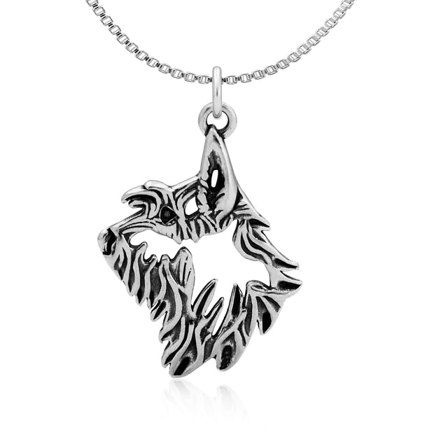 Berger Picard Necklace Head Design in Sterling Silver on Box Chain.