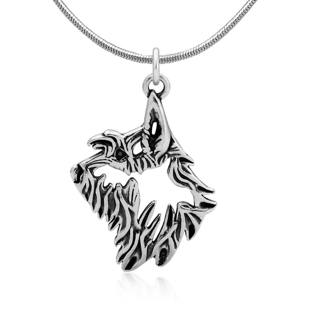 Berger Picard Necklace Head Design in Sterling Silver on Snake Chain.